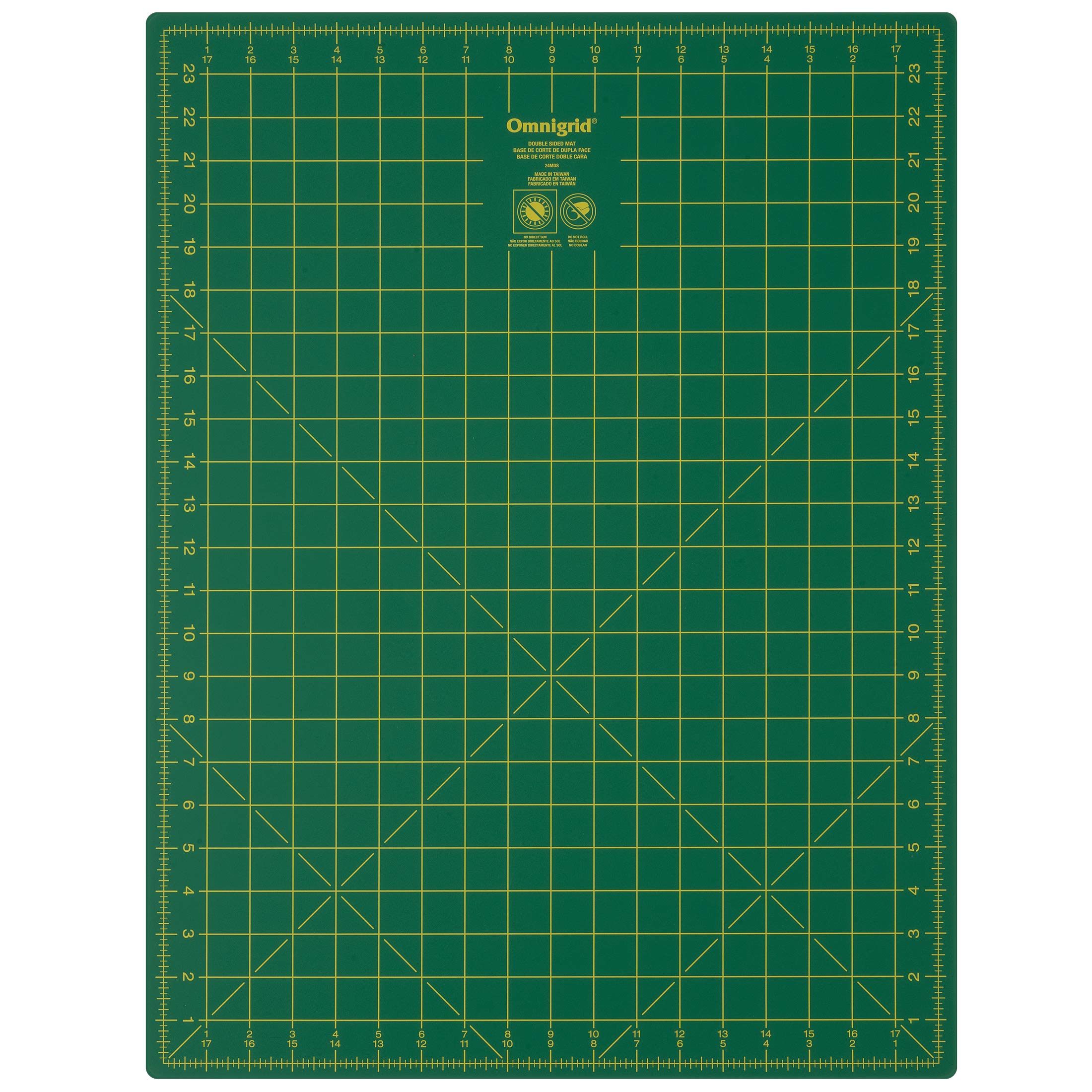 Omnigrid Double-Sided Mat Inches/Centimeters-18 inch x 24 inch, Green, 18" x 24" 45cm x 60cm