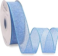 Vista 15 de Ribbli - Cinta de arpillera blanca con alambre, 1 pulgada x 20 yardas continuas, cinta blanca con alambre para coronas, arcos grandes, decoración