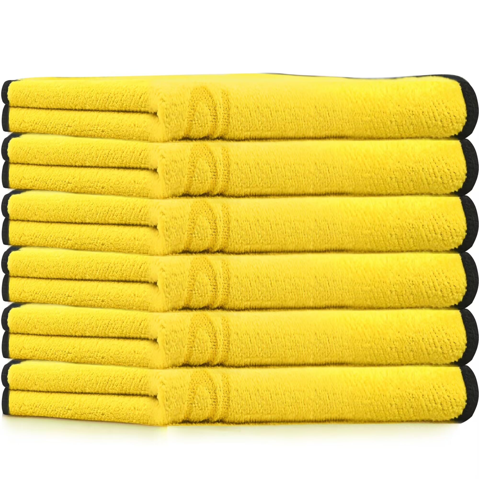 Solid Multipurpose Plush Microfiber Cleaning Cloth Towel for Household Car Washing Drying Auto Detailing - 11 x 22