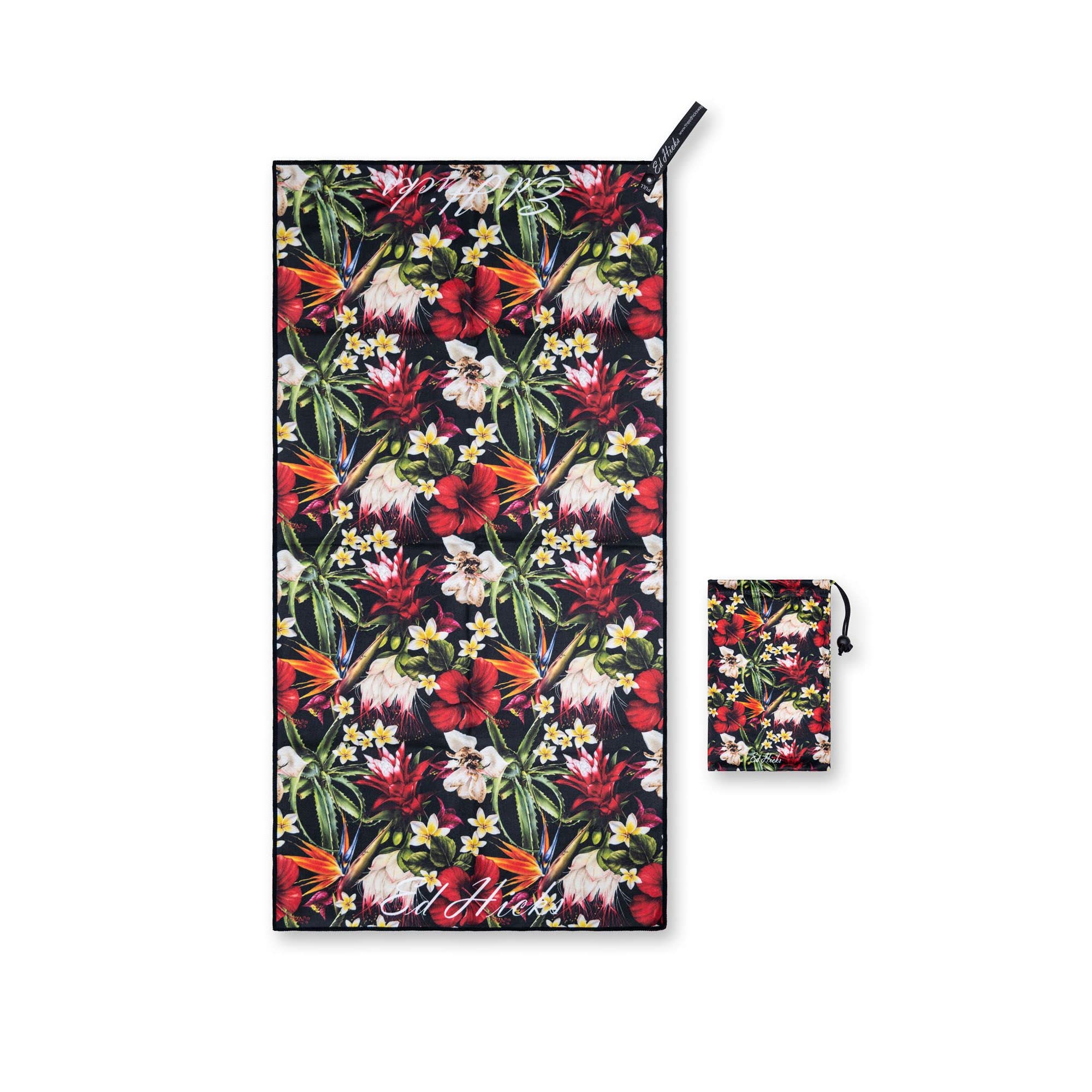 Ed Hicks Women's Tropical Flowers - Small Microfibre Gym Towels For (40X80cm) — Compact, Quick Dry Sports Towel – Ideal Sweat Towel For Cardio, Cycling, Strength Training, Yoga, And Running (Tropical Flowers)