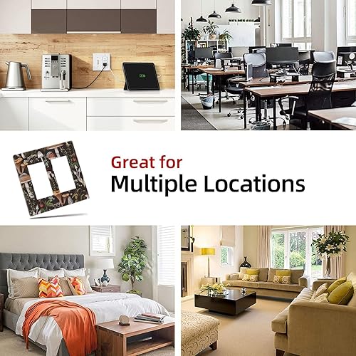 Vista 890 de Placa de pared con interruptor de luz de doble interruptor de pared para niños, diseño de dinosaurio, galaxia, espacio exterior, planeta, nebulosa