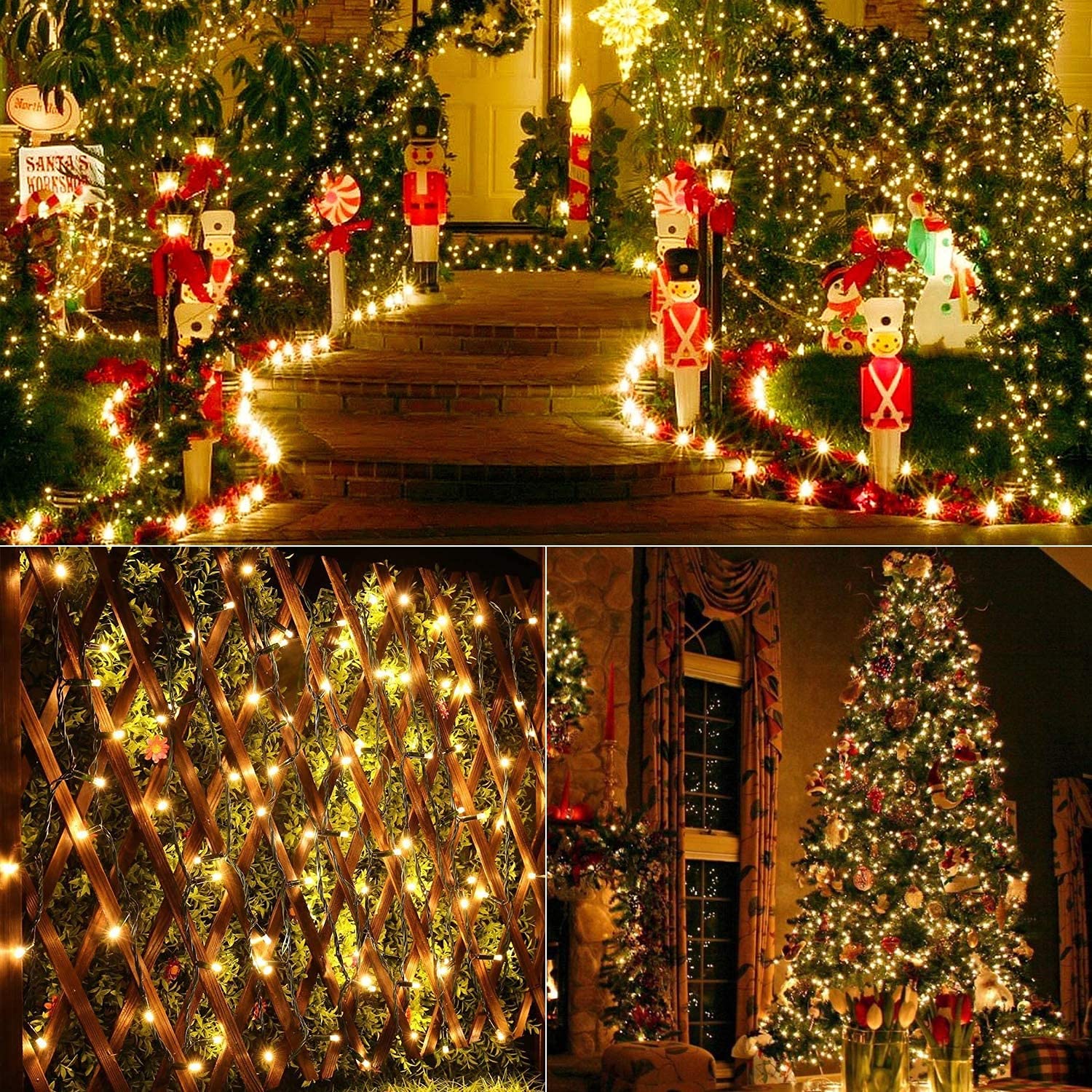 PhilzOps Catena Luminosa Natalizie, 80M 800 LED Luci Albero di Natale Esterni 8 Modalità Impermeabile Luce Decorazioni Illuminazione per Giardino Patio Camera Domestico Nozze Partito, Bianco Caldo