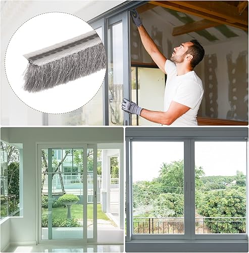 Miniatura 3 de METALLIXITY Burlete de cepillo (932 pulgadas x 516 pulgadas x 49.2 pies), ranura para tarjetas, tira elástica para cepillo para puerta, ventana,