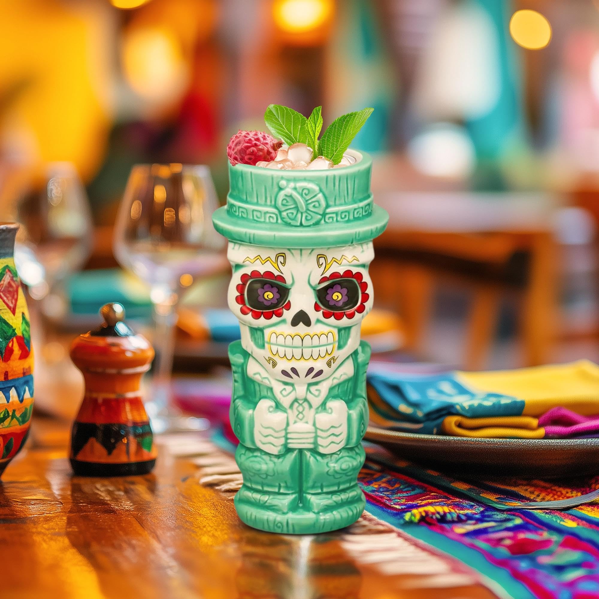 Amazon.com: Geeki Tikis Day Of The Dead Sugar Skull Man 18 Ounce