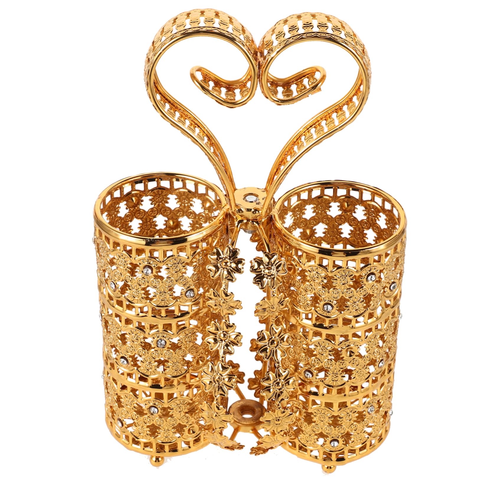 FUNOMOCYA Elegant Iron Utensil Holder Bucket for Kitchen Organization Stylish Cutlery Storage Rack Multi Functional Metal Design for Utensils Condiments Supplies Spacious