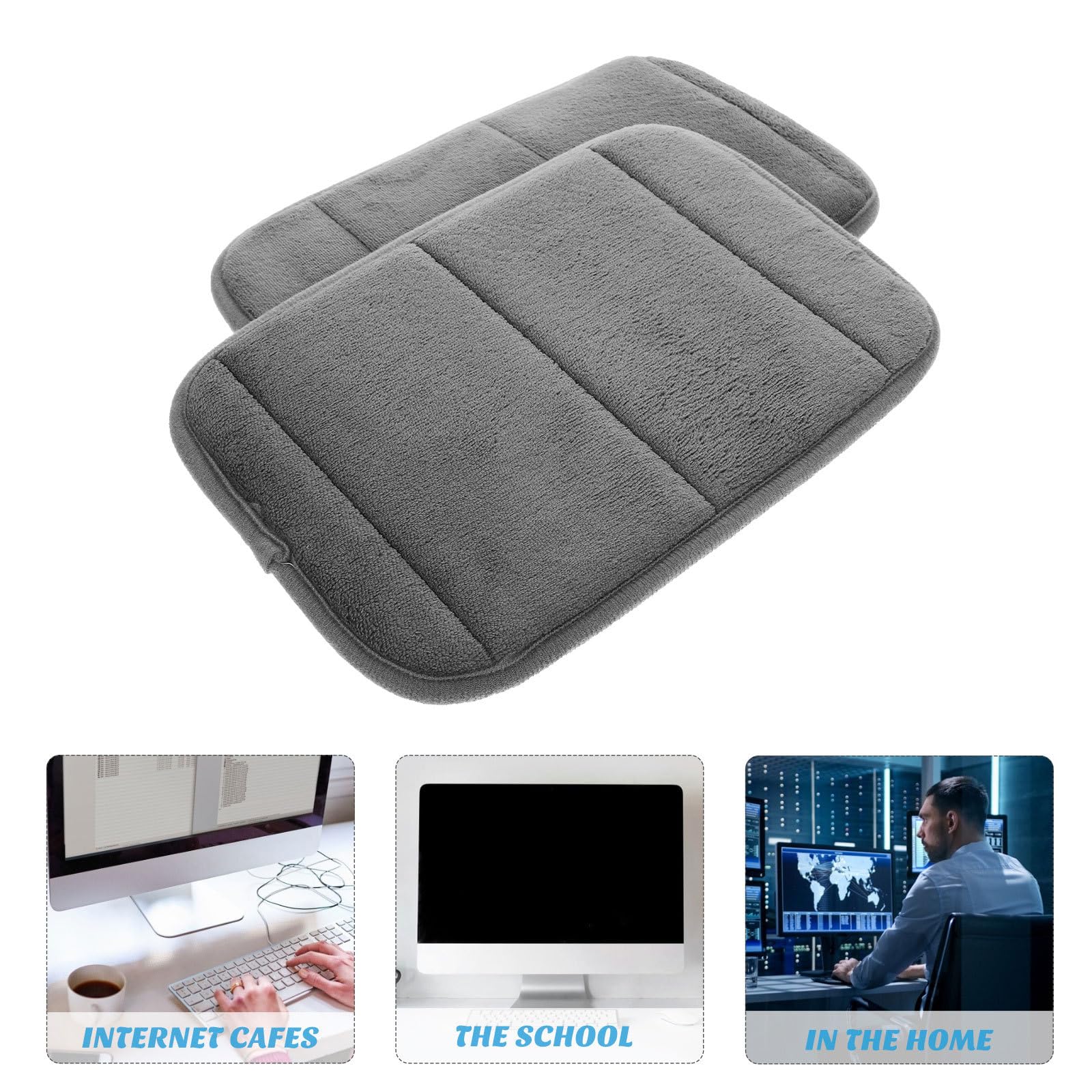Alfombrilla de Ratón Pequeña para Juegos 2 Piezas Soporte para Muñeca de Espuma Viscoelástica Gris 30 Cm Antideslizante para Oficina y Uso Doméstico