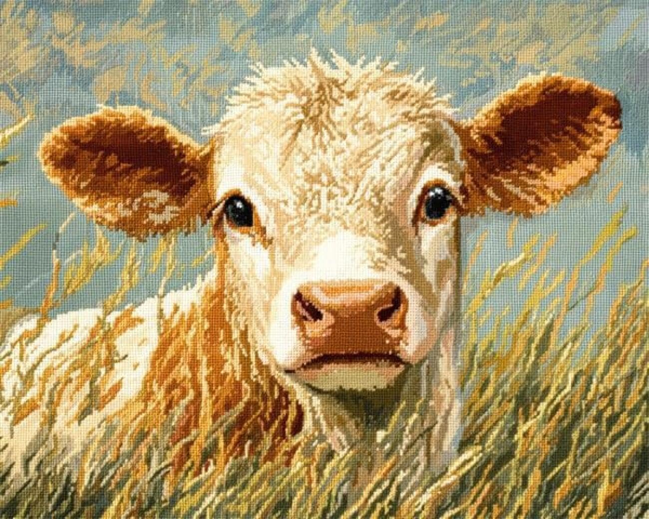 AxiangziK DIY Cross Stitch Kit Cartoon Cow 11CT 60x80cm
