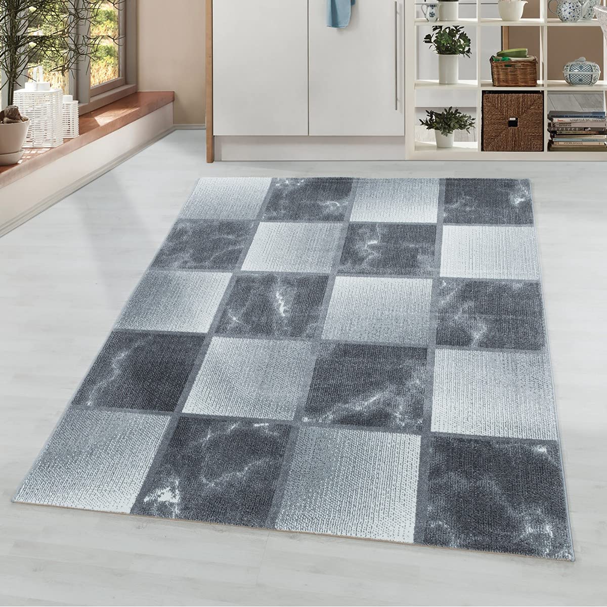 Tapis gris clair 80 x 250 cm idéal pour sublimer couloir et entrée