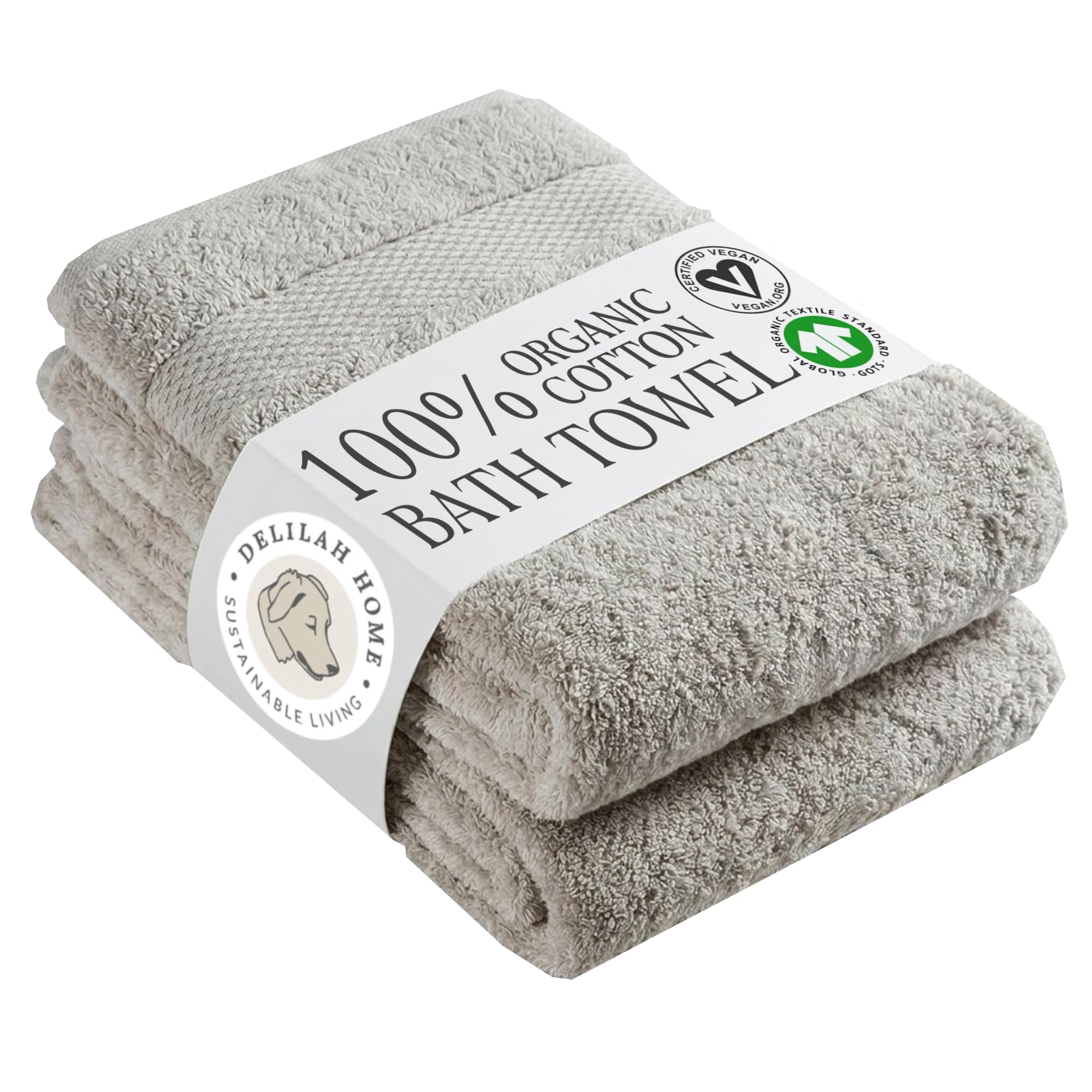 Delilah Home - Colección de Toallas de baño de Lujo, Juego de Toallas turcas 100% algodón para baño, Toalla de SPA orgánica ultrasuave y Absorbente (2 Piezas Cada una de 30 x 54 Pulgadas), Paquete de