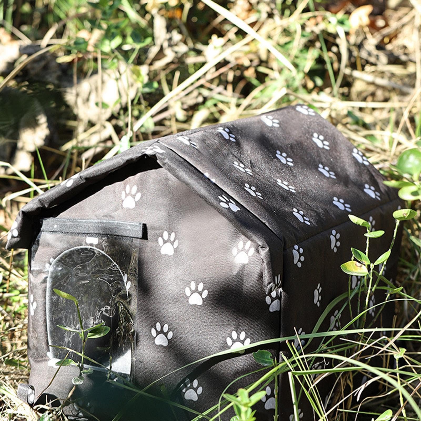 Wetterfeste Katzenhöhle – Winterhaus, halbgeschlossen, tragbare Höhle, Lebensraum für Haustiere | Garten Terrasse Hof Balkon Garage Wohnung Haus Hunde Kaninchen Katze