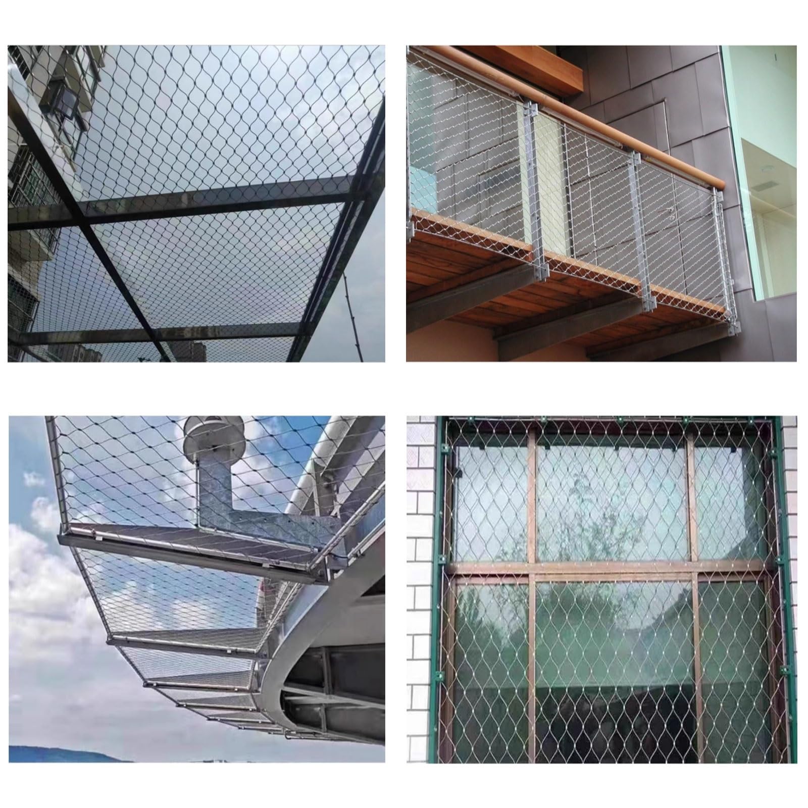 Rollo de valla de malla de alambre de acero inoxidable 304, 6 cm, 1,5 mm 86.11 pies cuadrados, versátil, resistente a la intemperie para jardines, puentes y escaleras, diseño de varias hebras