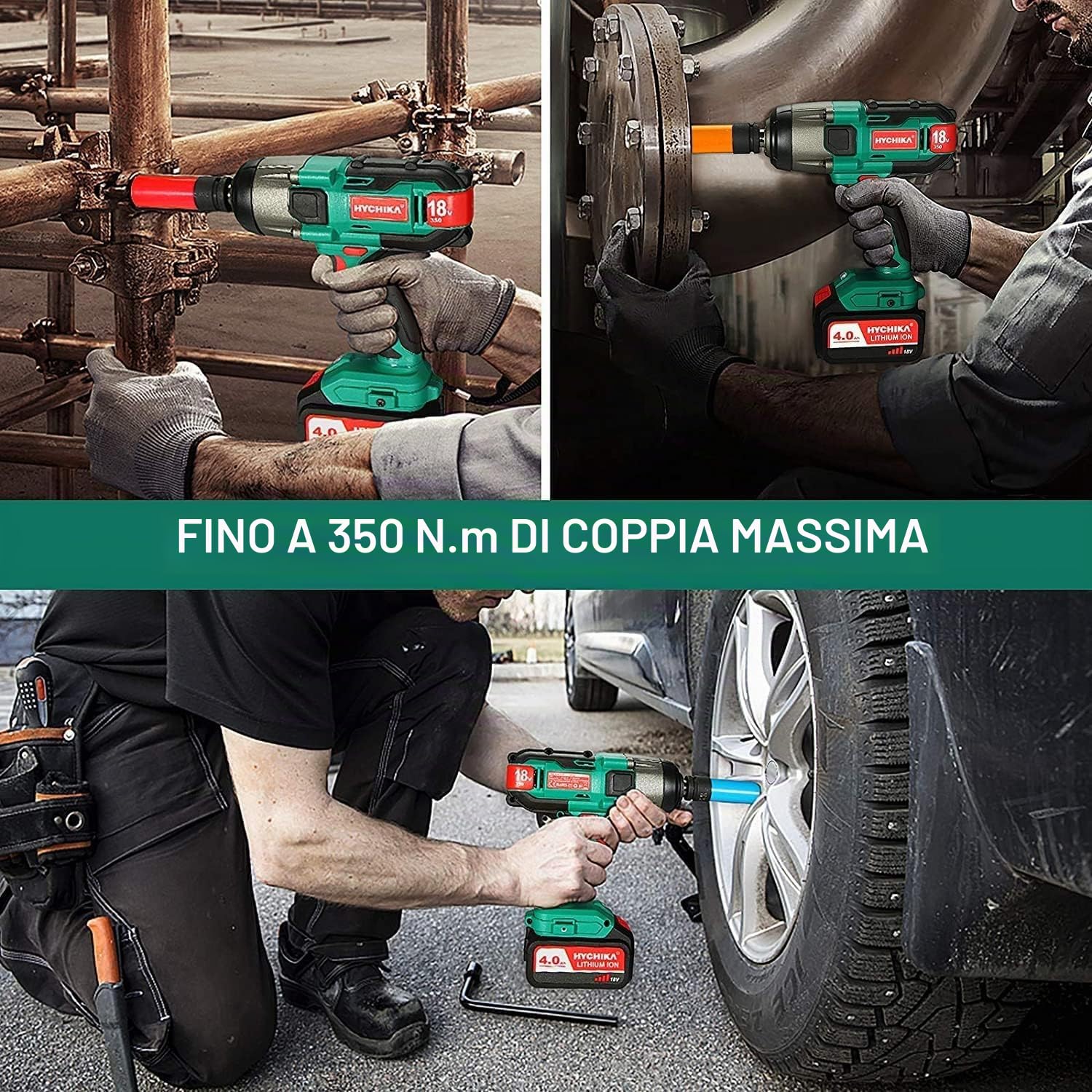 HYCHIKA Avvitatore a Massa Battente 18V, Professional Avvitatore a Impulsi, Avvitatori a Massa Battente 3000 IPM Mandrino 13mm (1/2"), senza Batterie e Caricabatteria