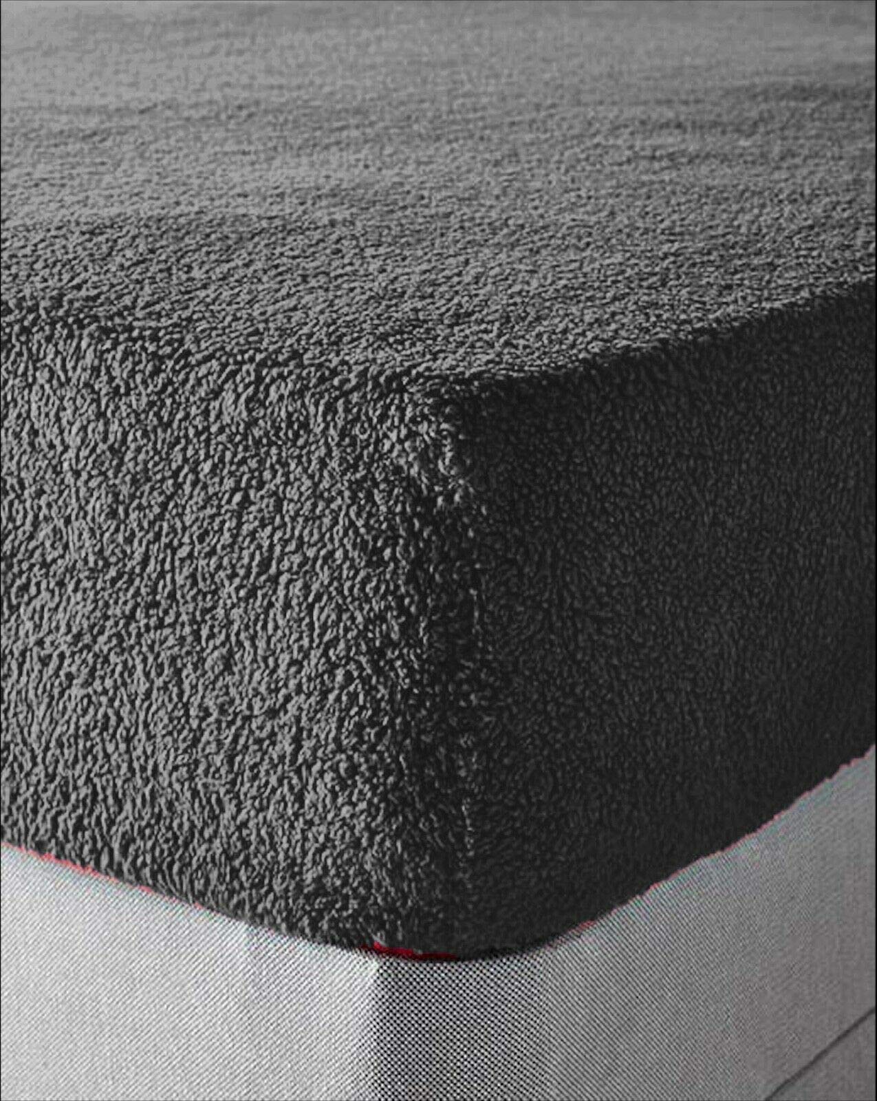 SOFT TEDDY BEAR FUR SHERPA CUDDLY FLEECE FITTED BED SHEET WARM COSY BEDDING BED LINEN (Double, Charcoal Grey)