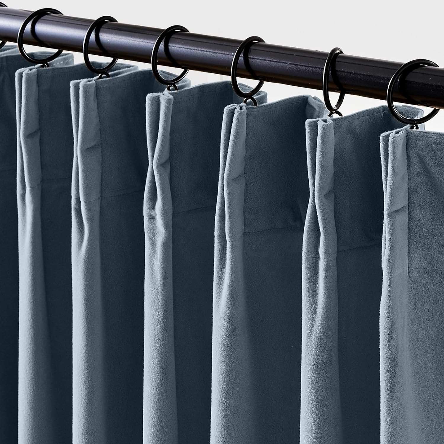 Lazzzy Blue Blackout Velvet Extra Long Curtains 108 Inch Long Pinch Pleated Room Darkening Drapes Luxury Thermal Insulated Treatments for Bedroom Living Room 2 Panels, 52 x 108 Inch, Aegean Blue