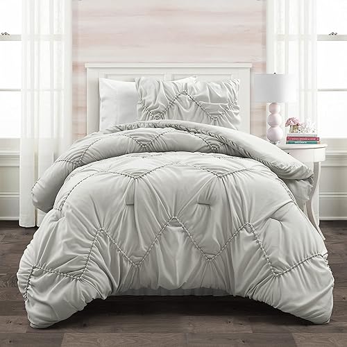 Miniatura 2 de Lush Decor Juego de edredón de 2 piezas, TwinTwin-XL, gris claro