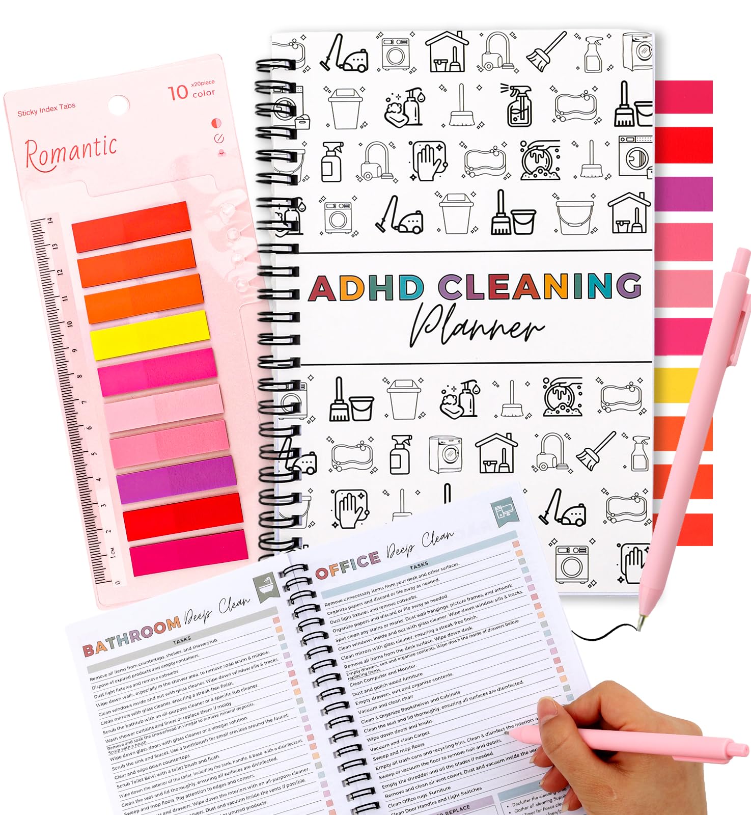 Undated ADHD Cleaning Planner for Adults – Daily, Weekly & Monthly Housework Schedule & Checklist – Household Chores Organizer Notebook for Home Management, Routine Tracking & Family Tidying Tasks