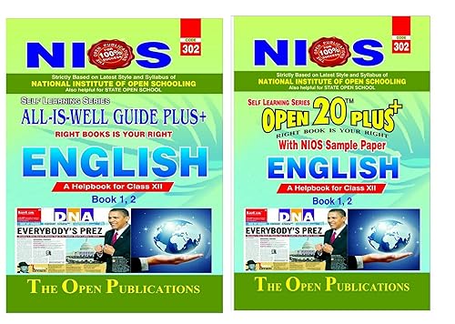 ( BUY ONE GET ONE ) NIOS TEXT 302-ENGLISH-ALL-IS-WELL GUIDE PLUS+ GET Absolutely Free (One NIOS 302 ENGLISH OPEN 20 PLUS -Contains Important, Very Important, Most Important Question With Answers With NIOS Sample Paper Worth Rs.60/-)