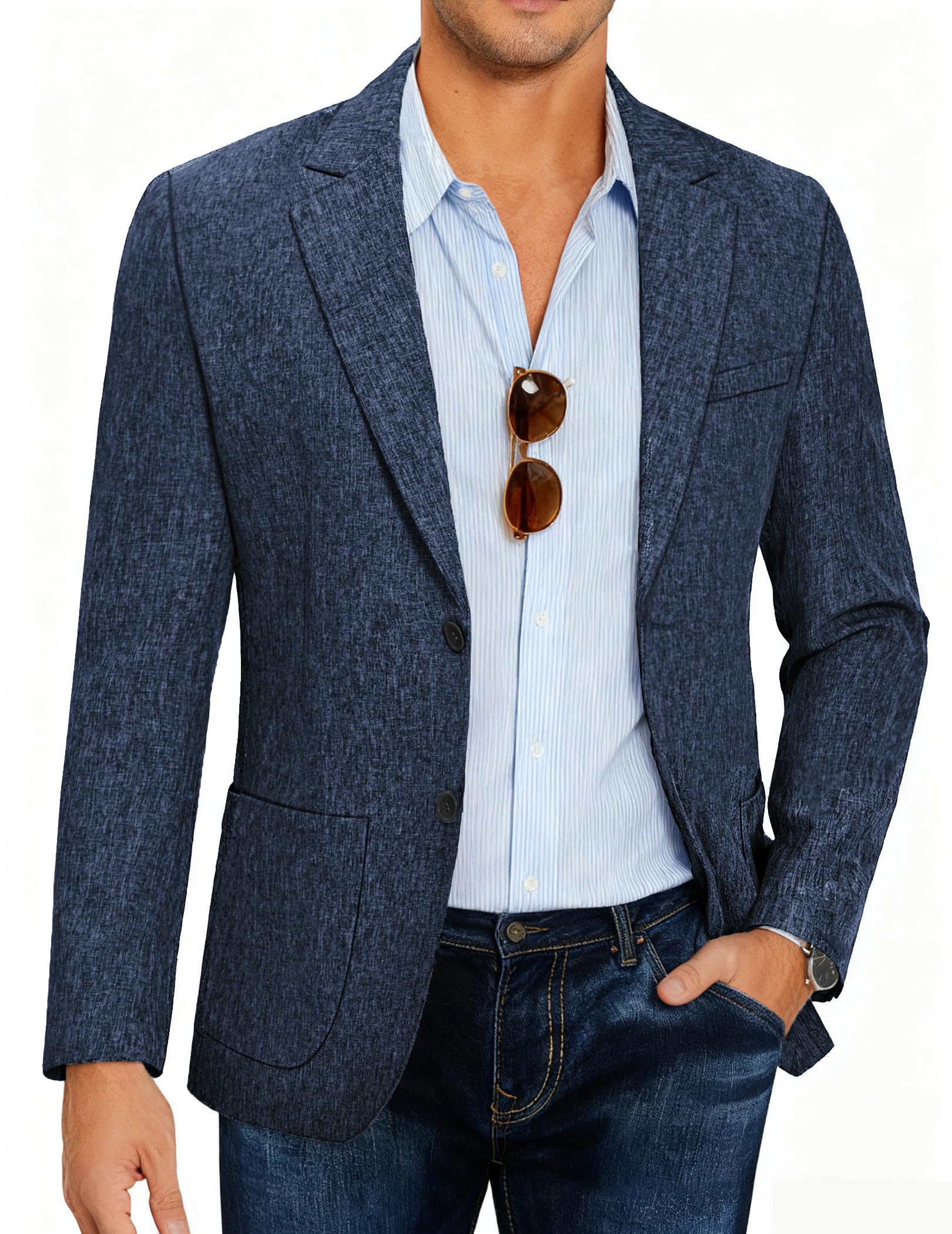 COOFANDY Mens Casual Blazer Slim Fit Sport Coat Lightweight Two Button Suit Jackets