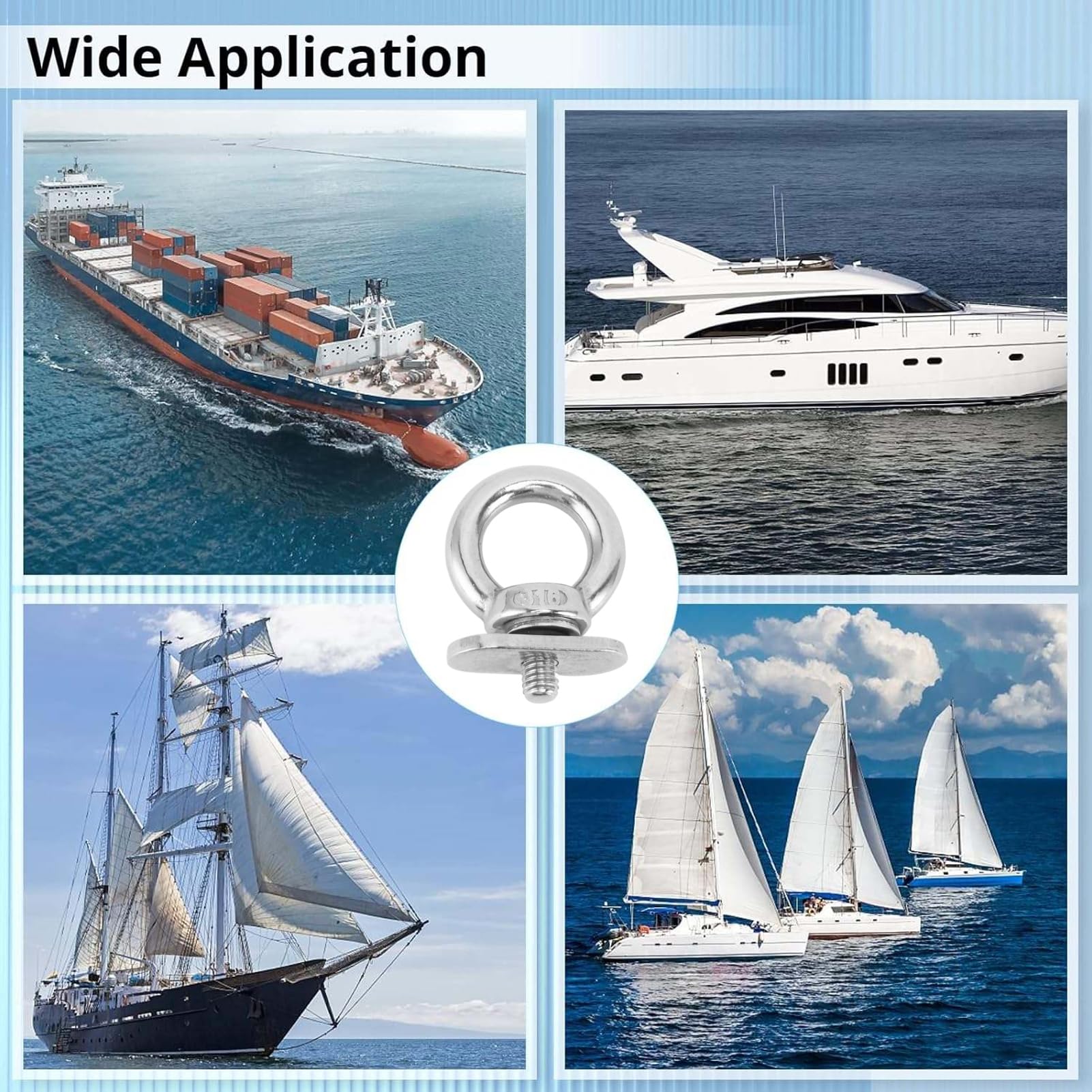 Zoeyilan 6 Pcs Track Mount Tie Down Anchor, Heavy Duty Eye Bolt Tie Down Rings, Stainless Steel Eye Bolt Tie Down Anchoring Kit, for Holding Bungee Cord, Ropes, Hooks