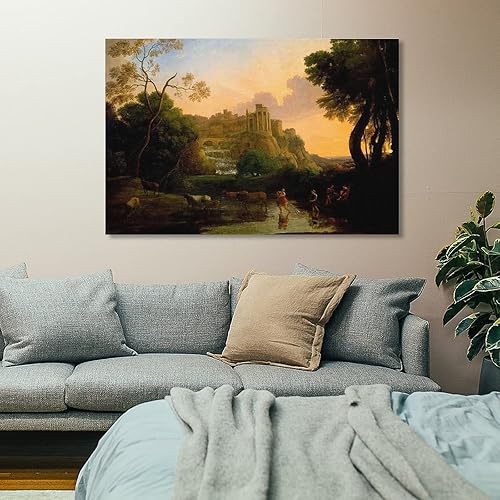 Miniatura 7 de Claude Lorrain - Póster de vista ideal de Tivoli, pintura decorativa en lienzo, arte de pared, póster de sala de estar, pintura de dormitorio, 12 x
