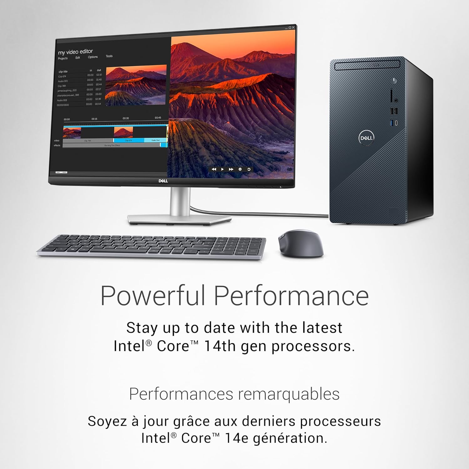 Dell Inspiron 3030 Desktop - Intel Core i7-14700 Processor, 16GB DDR5 RAM, 1TB SSD, Intel UHD 770 Graphics, Windows 11 Pro, Onsite & Migrate Service - Mist Blue - Image 2