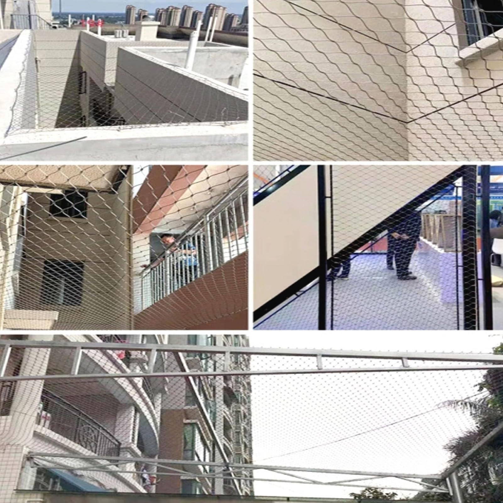 Alambre Espino Galvanizado Red de cuerda de acero inoxidable 304, valla de protección de decoración de límites de balcón, malla de seguridad de gran altitud para prevención de caídas para jardín de c
