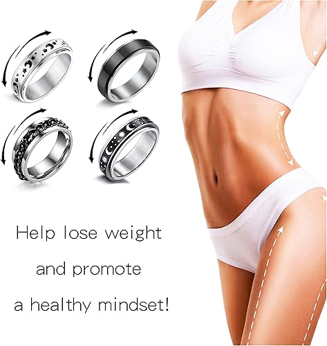 Miniatura 2 de Long tiantian Jansio Anillo Threanic de triple giro para mujer, anillo giratorio de moissanita termogénica Vikanda, anillo giratorio abierto