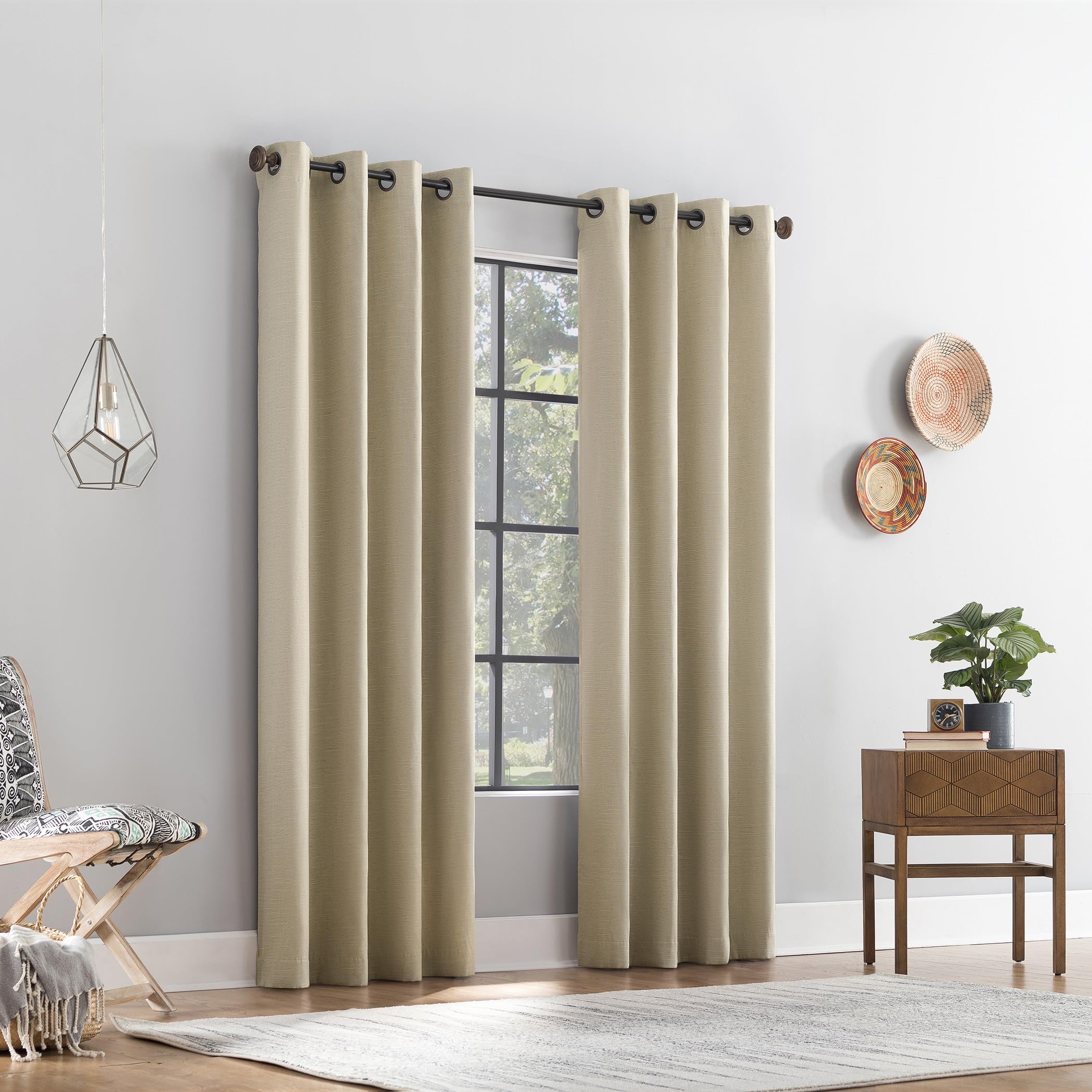 Archaeo Textured Linen Blend Grommet Top Curtain, 50