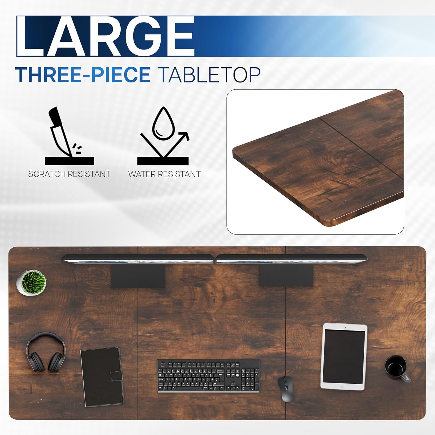 VIVO Universal 83 x 30 inch Table Top for Standard and Sit to Stand Height Adjustable Home and Office Desk Frames, Rustic Vintage Brown Desktop, DESK-TOP84-30N