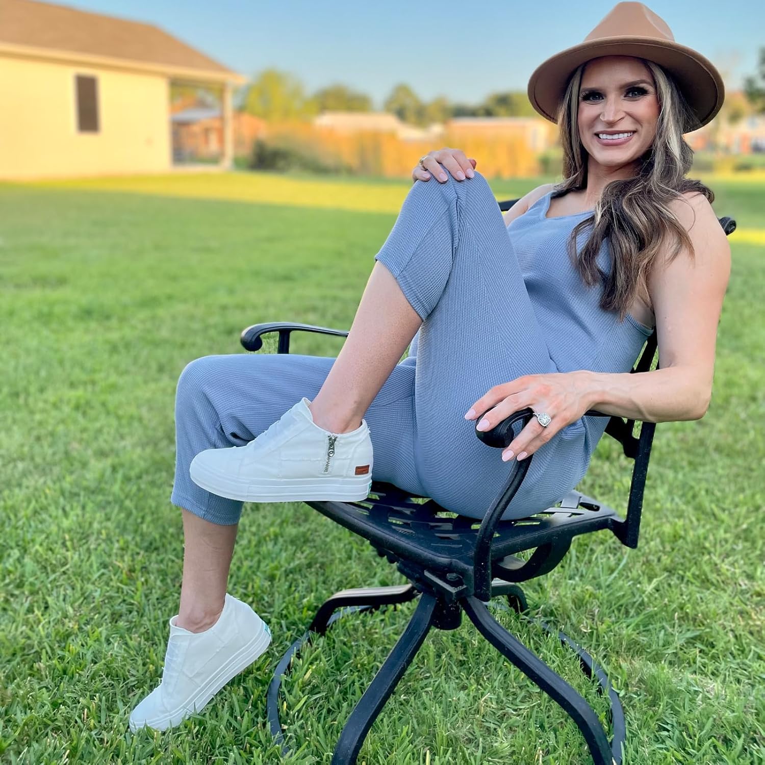 JENN ARDOR Wedge Sneakers for Women Fashion Canvas Shoes Casual Platform Hidden Heel Womens Slip On Sneaker Non Slip Side Zipper - Image 2