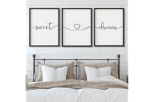 Set of 3 Rustic Framed Farmhouse Wall Art - Sweet Dreams Wood...