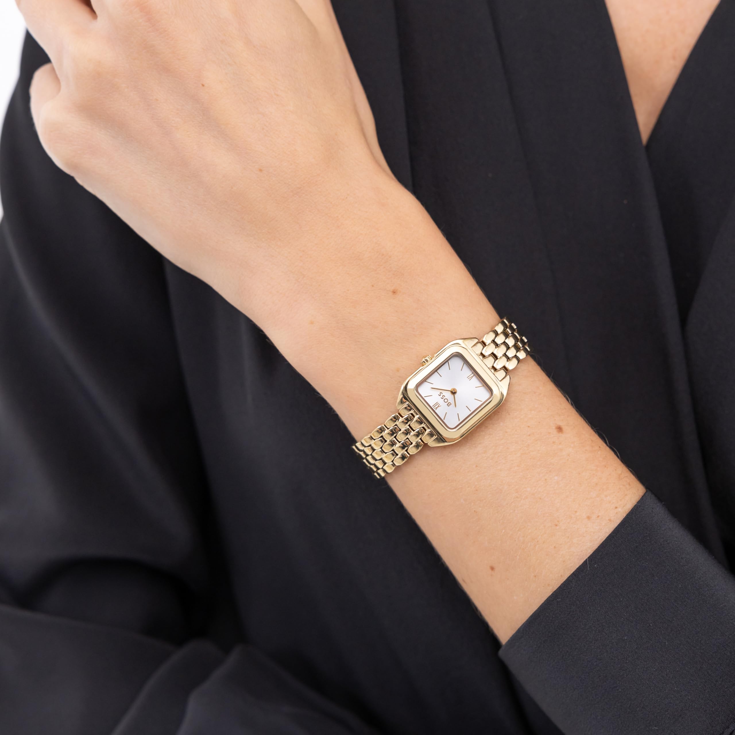 BOSS Zwei-Zeiger-Quarzwerk-Uhr für Damen Kollektion MAE Petite mit Edelstahlarmband – Erhältlich in Silber, Gold oder Bicolor