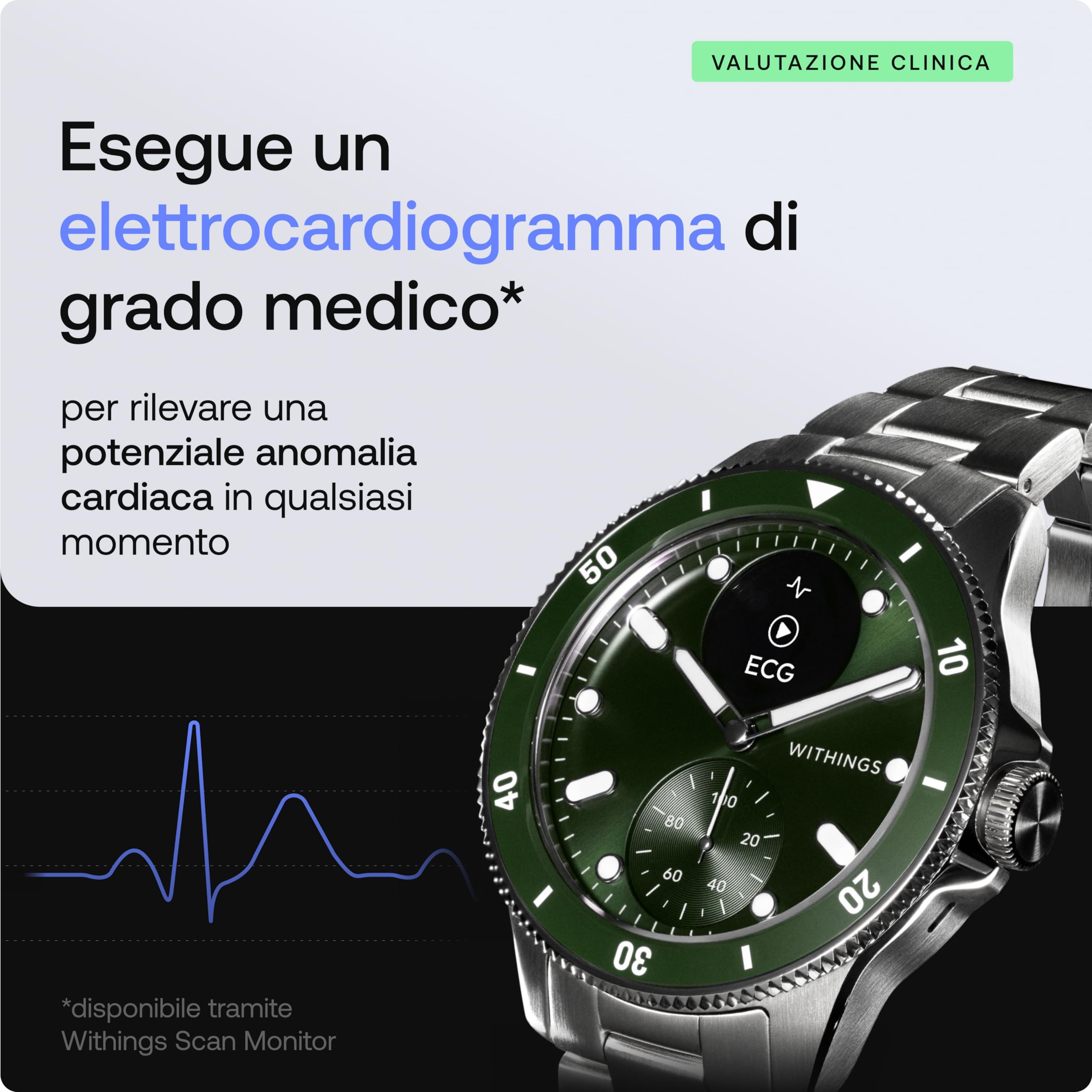 Withings ScanWatch Nova, Smartwatch per donna e uomo con ECG, SPO2, monitoraggio della temperatura, del sonno, della salute respiratoria, monitoraggio del ciclo mestruale, batteria 30 j | ECG con rilevamento FA, punteggio del sonno, 40+ attività rilevate,