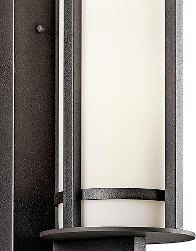 Miniatura 9 de Kichler Camden - Lámpara de pared para exteriores de 26 pulgadas, 3 luces, con cristal grabado en ópalo en hierro yunque