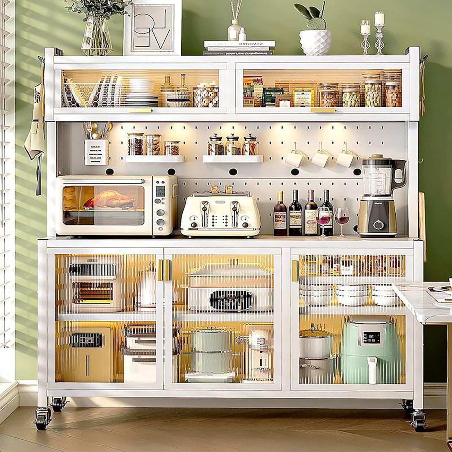 5-Tier Freestanding Kitchen Storage Rack - Versatile Baker's Rack & Microwave Stand, Organizer for Home, Kitchen & Dining Room, 100cm/39in Height