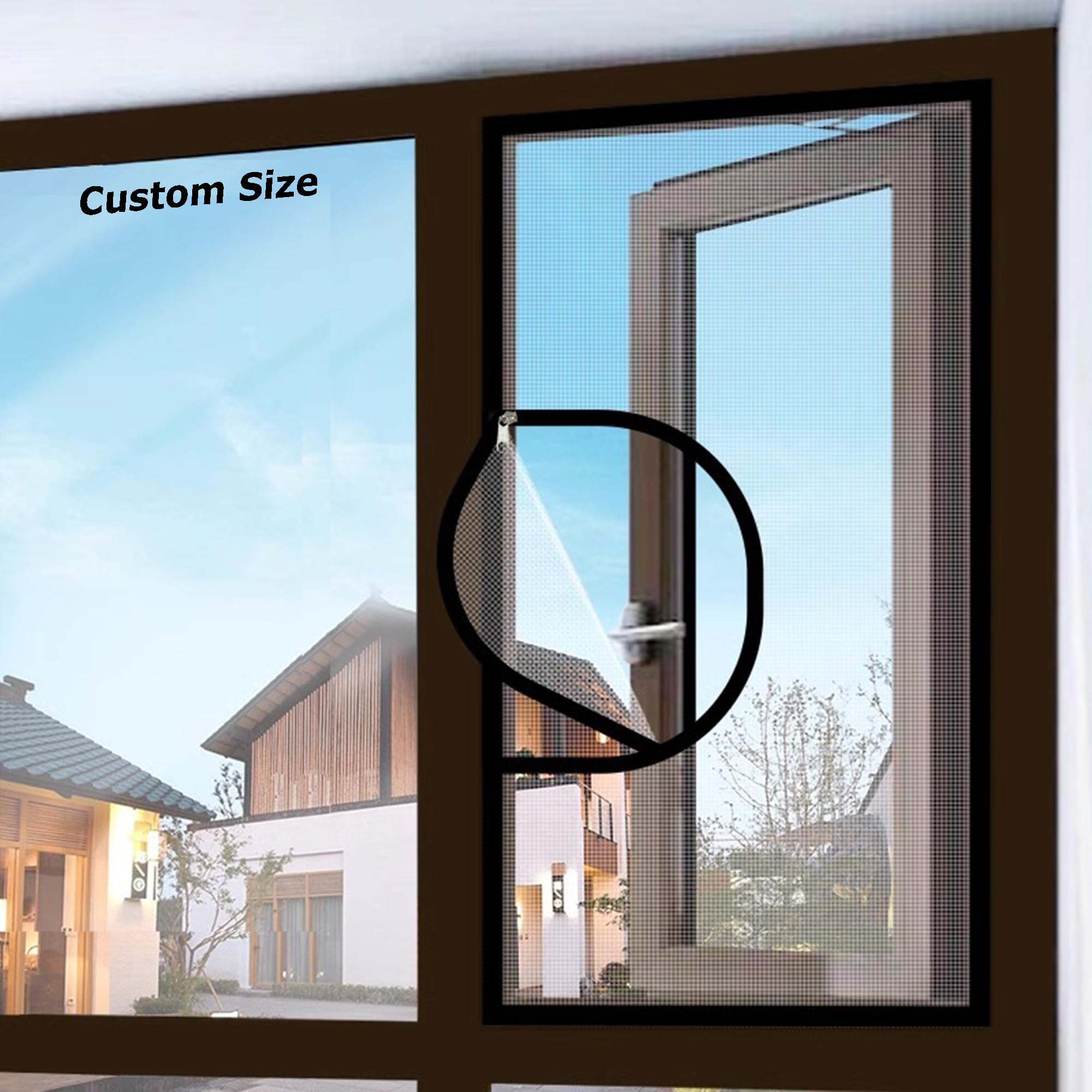 Xxiudee Multicolor Custom Size Cat Window Protection Mesh With Zipper, Fly Screen Mosquito Netting, Cat Safety Net, Window Mesh For Cat, Self Adhesive Window Screen Net For Balcony