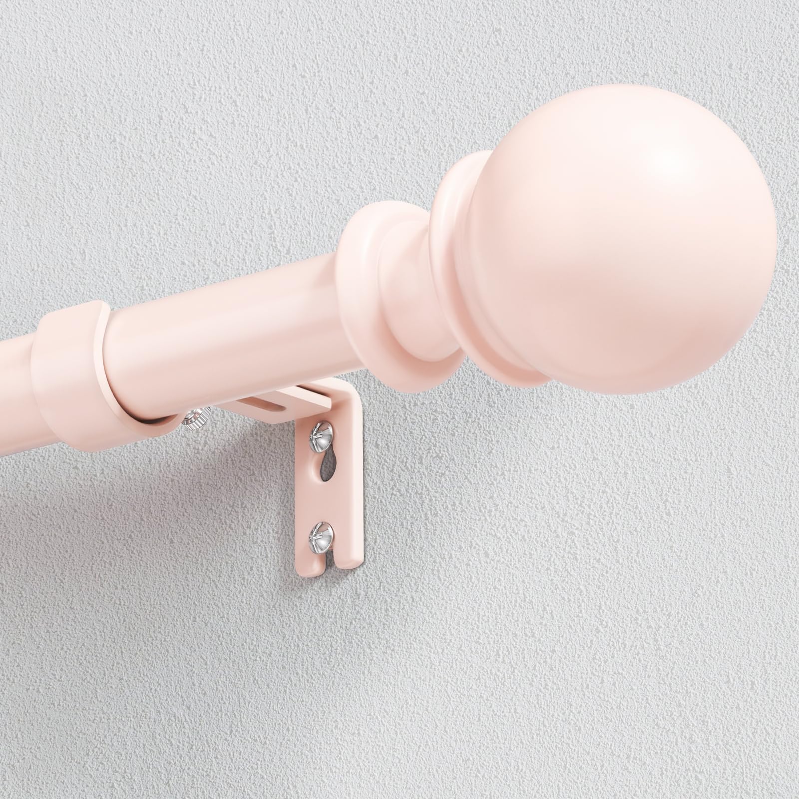 DEFYNEE Curtain Poles for Eyelet Curtains, 25mm 80-367cm Extendable, Pink