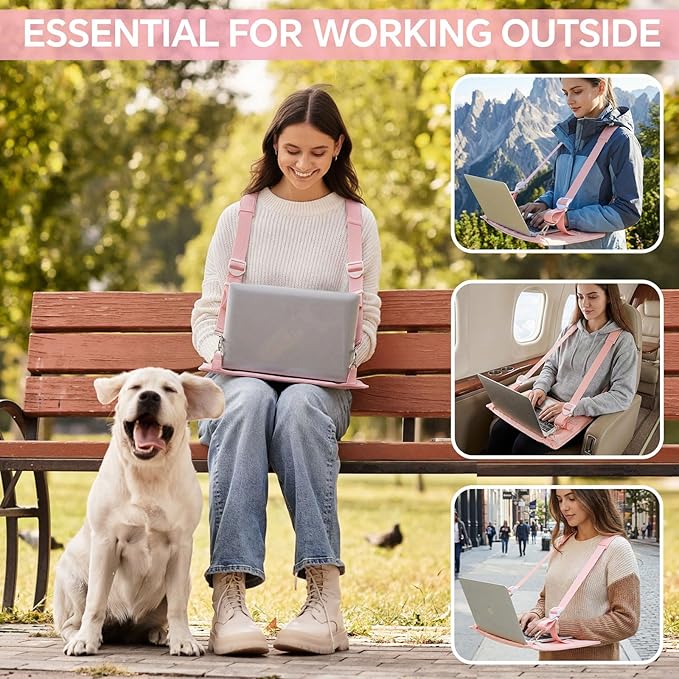 Arnés portátil Suncalla para laptop ajustable hasta 16 pulgadas rosa miniatura 6