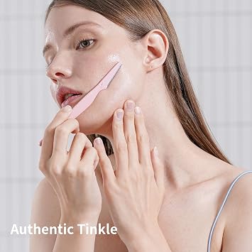 Tinkle Everglow Dermaplane Razor (6 ct), Eyebrow Razor & Face Razors for Women, Peach Fuzz Remover, Dermaplaning Tool, Stainless Steel Blades, Stocking Stuffers