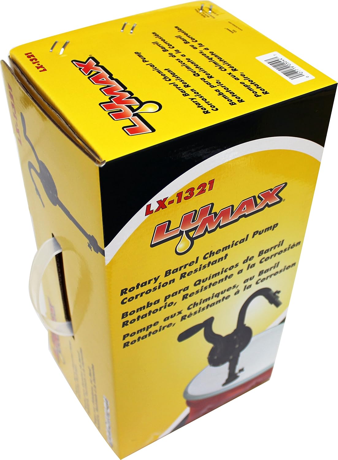 Lumax LX-1321 Black Corrosion Resistant Rotary Barrel Pump, Fits 15 to 55 Gallon Drums with Standard 2” Bung Opening; Also Suitable for Transferring Petroleum Based Fluids of Light to Medium Viscosity