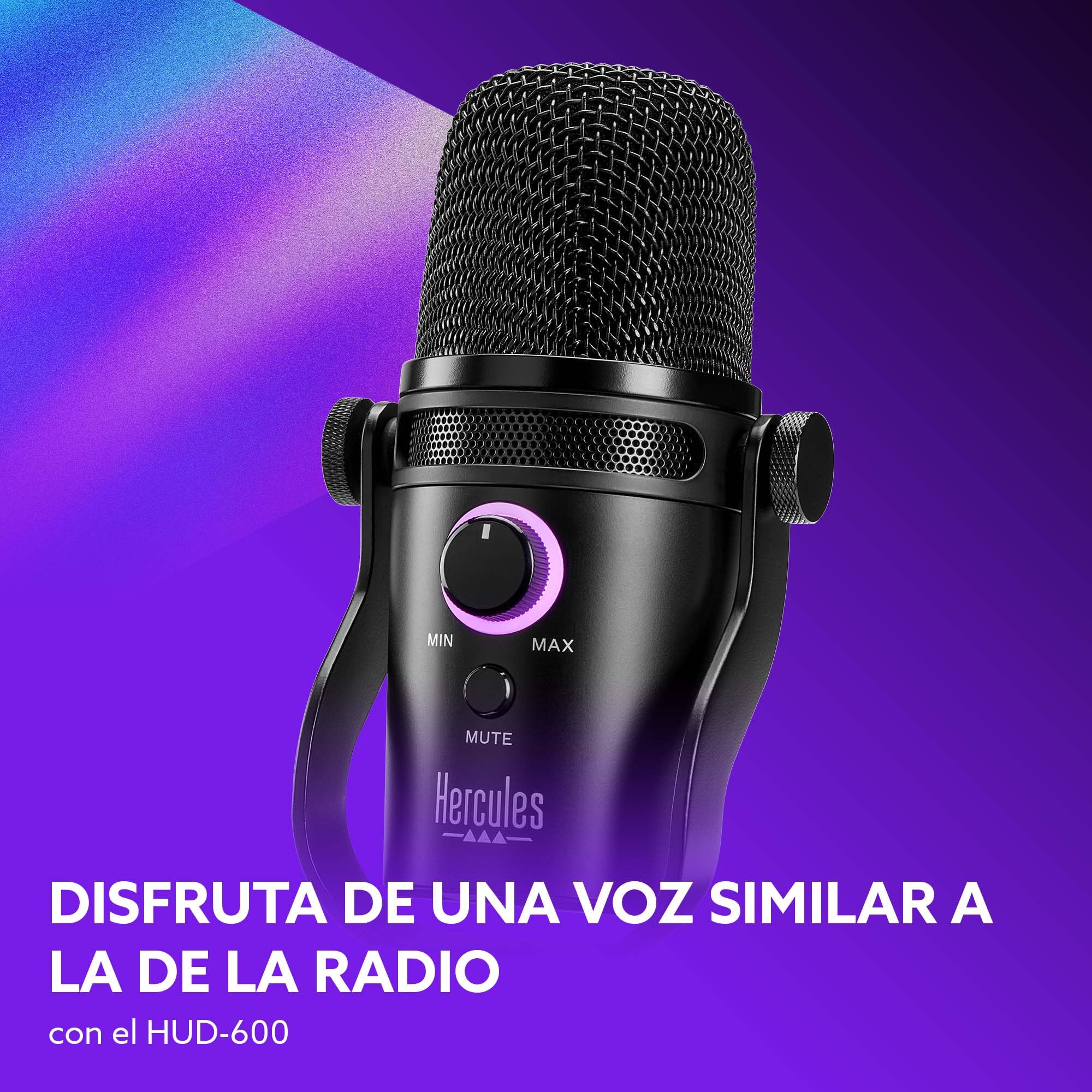 Hercules Stream Starter Kit - Pack de Audio para Streaming (Incluye Controladora Stream 100 con Pantalla LCD, Micrófono USB HUD-600 y 3 Meses de Voicemod Pro) PC Windows