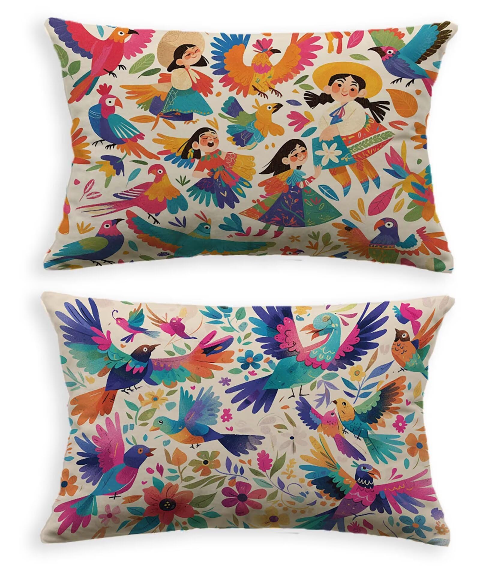 Housse de coussin velours 80x100 haut de gamme au motif oiseau raffiné pour déco chic