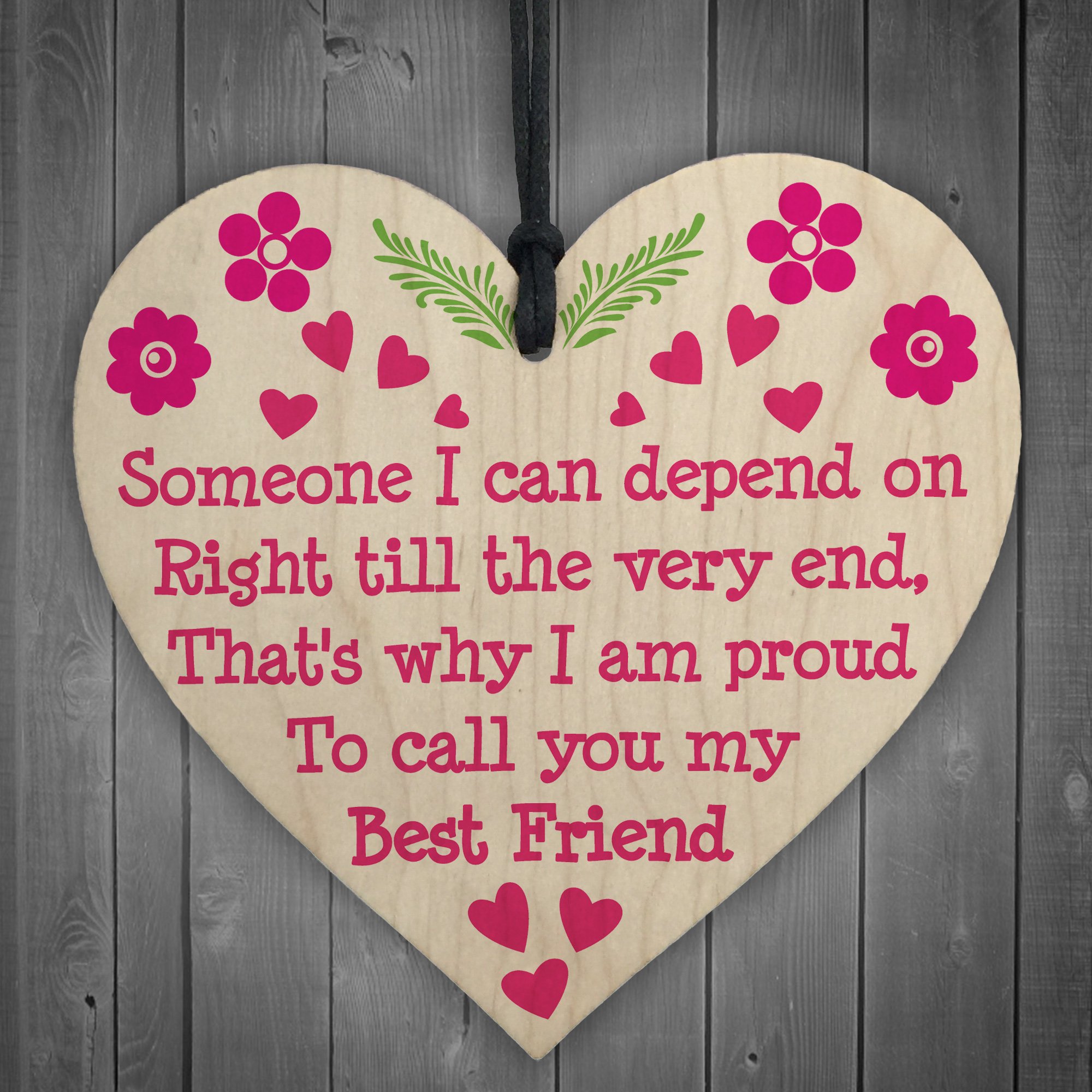 Red Ocean Depend On Best Friend Friendship Home Family Hanging Plaque Present Sign
