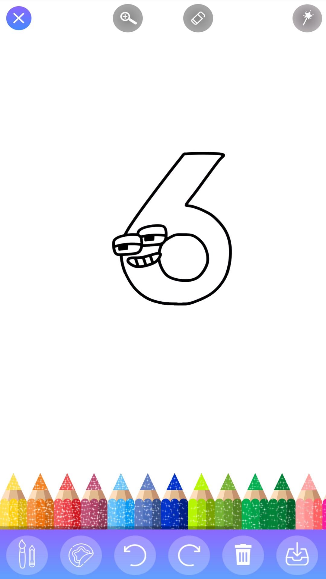 Learn glitter Number coloring pages - App on Amazon Appstore