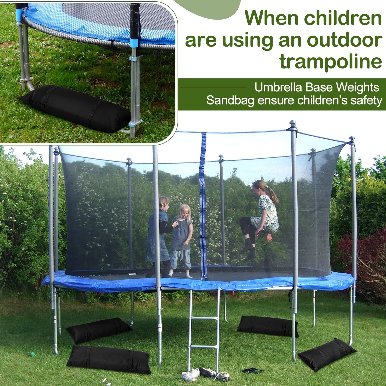125 kg Regenschirm-Gewichte, Sandsäcke, 5 Packungen, Sandsäcke für Gewicht, wetterfest, befüllbar, strapazierfähig, Sandsack für Terrasse, Regenschirm, Trampolin, Outdoor, Garten
