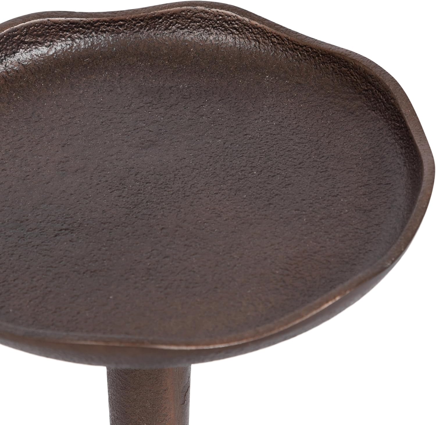 Kate and Laurel Alessia Modern Decorative Metal Drink Table, 8 x 8 x 22, Bronze, Round Cast Aluminum Pedestal Plant Stand with Rough Texture and Deckled Edge