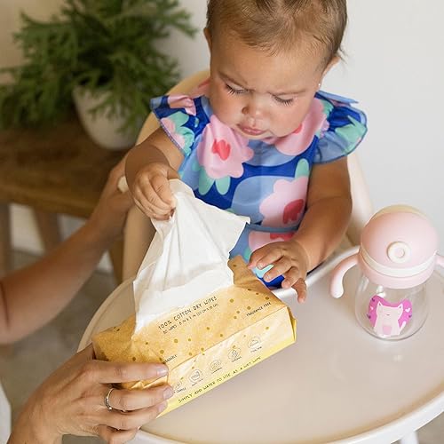 Miniatura 2 de Tiny Twinkle Toallitas secas 100% algodón para bebé, 480 unidades, uso húmedo o seco, sin olor (libre de fragancia), hipoalergénicas y sin productos