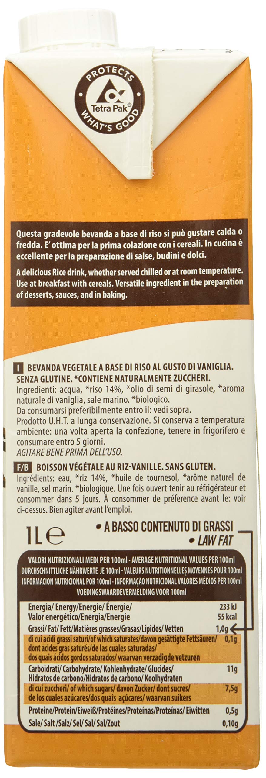 Probios Bevanda di Riso alla Vaniglia Bio - Confezione da 10 x 1 l
