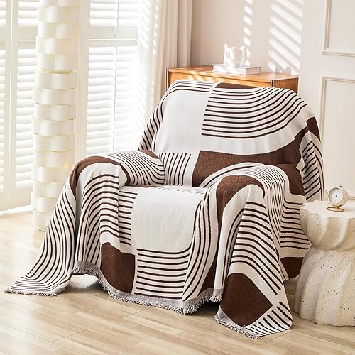 Miniatura 16 de Funda de Sofá Bohemia Lavable, Fundas de Sofá de Chenilla para Sofá de 3 Cojines Apto para Mascotas, Fundas Bohemias para Sofá Seccional, Loveseat,