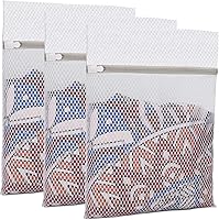 Vista 1 de 3 bolsas de lavandería duraderas de malla de panal de abeja, bolsas reutilizables para lavar a máquina para prendas delicadas de 12 x 16 pulgadas